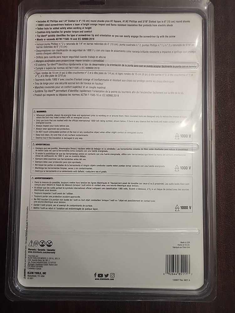 Klein Tools 85076INSR Screwdriver Set