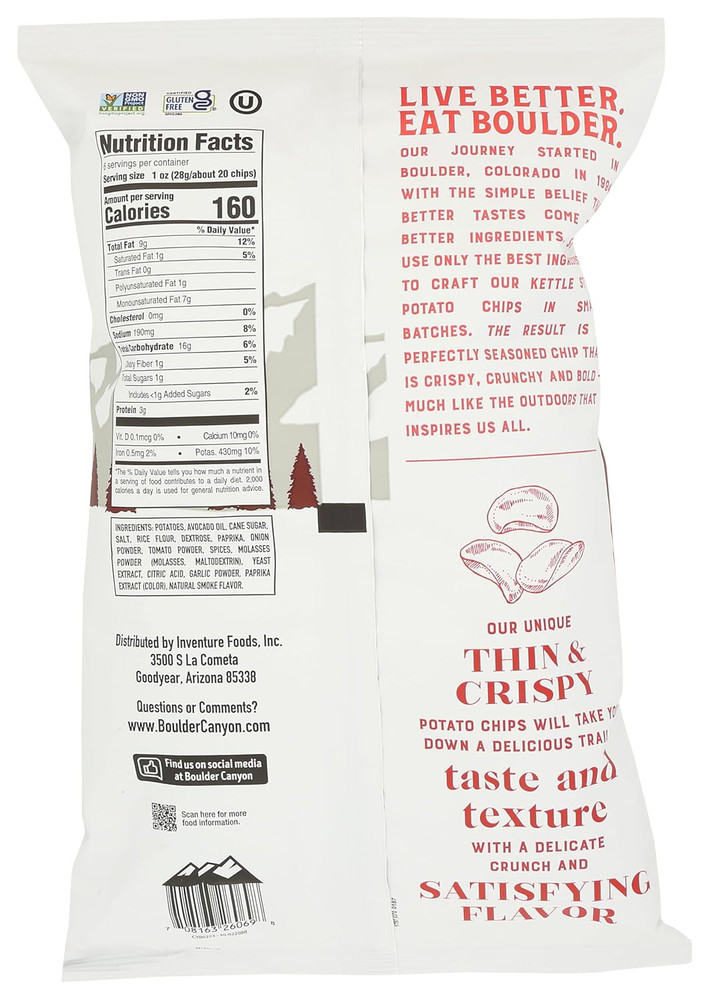 Thin & Crispy Hickory BBQ Potato Chips, 6 OZ