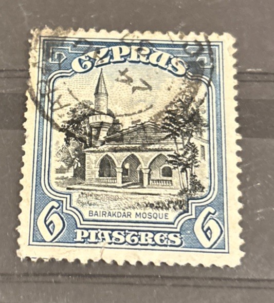 1934 Cyprus 6pi Black & blue SG140 Fine Used