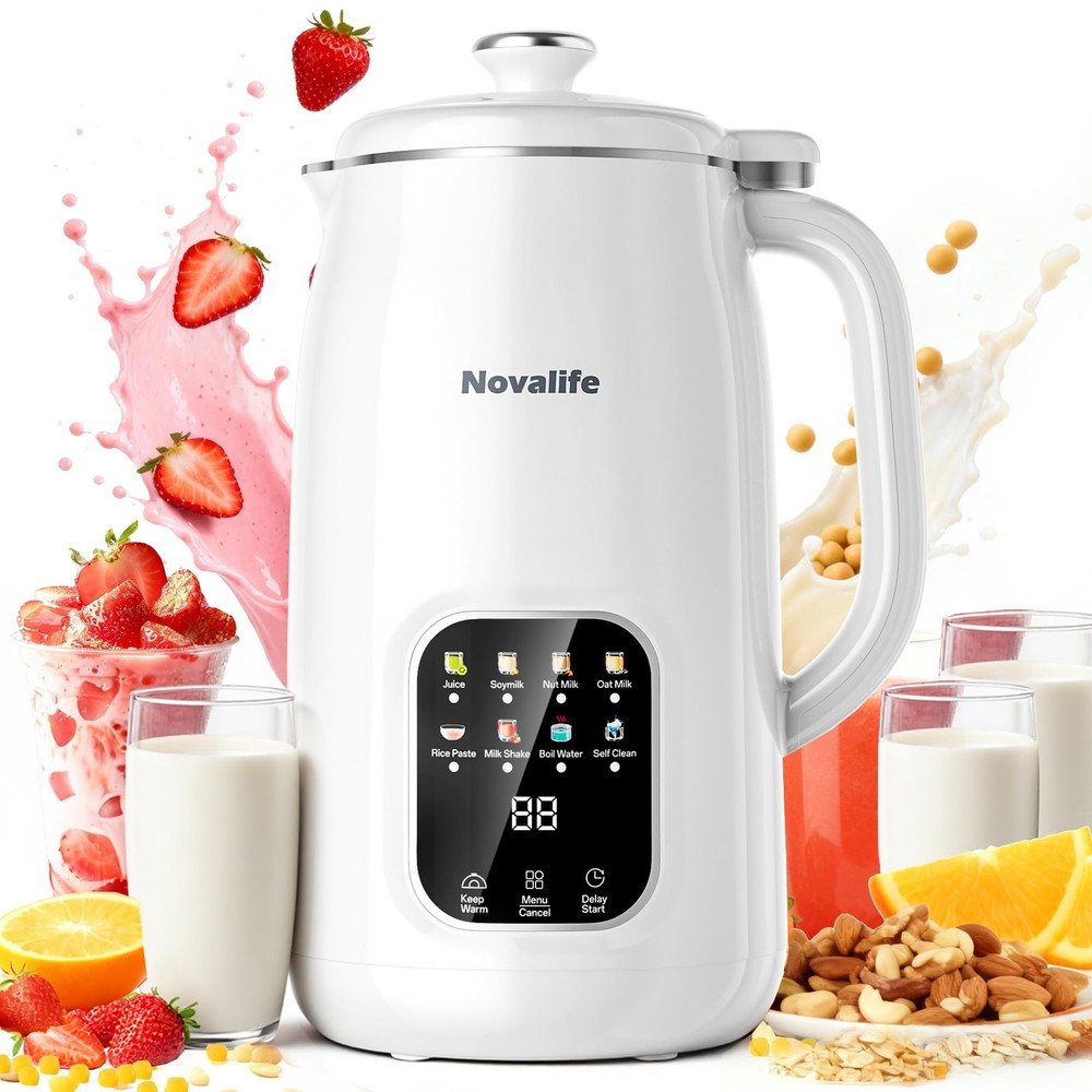 8 in 1 Nut Milk Maker Machine, 40oz Automatic Soy Extra Large, White