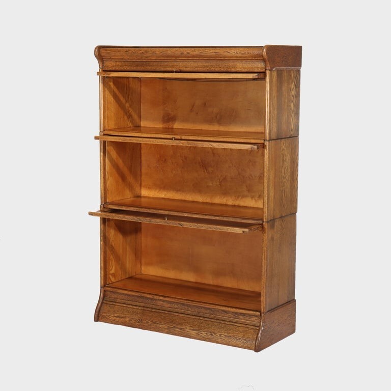 Globe Wernicke School Oak Three Stack Bookcase C1920