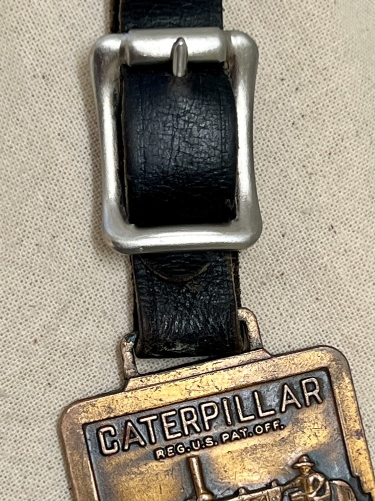 1960’s Caterpillar D9 Brass Medallion With Leather Belt Loop