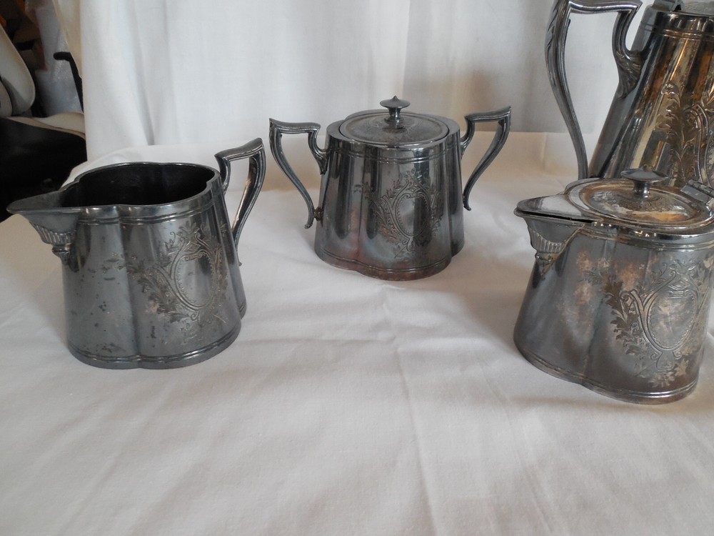 Vintage Knickerbocker silver tea set 5pc #2605