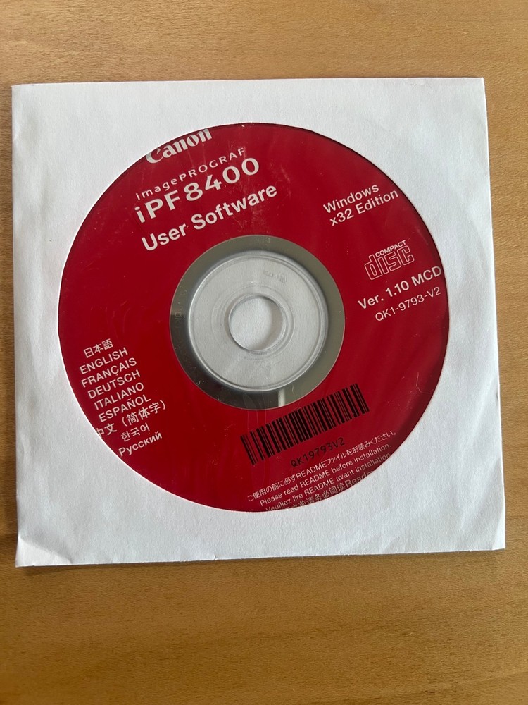 Canon IPF8400 Plotter, OEM 32 bit  installation single DVD/CD