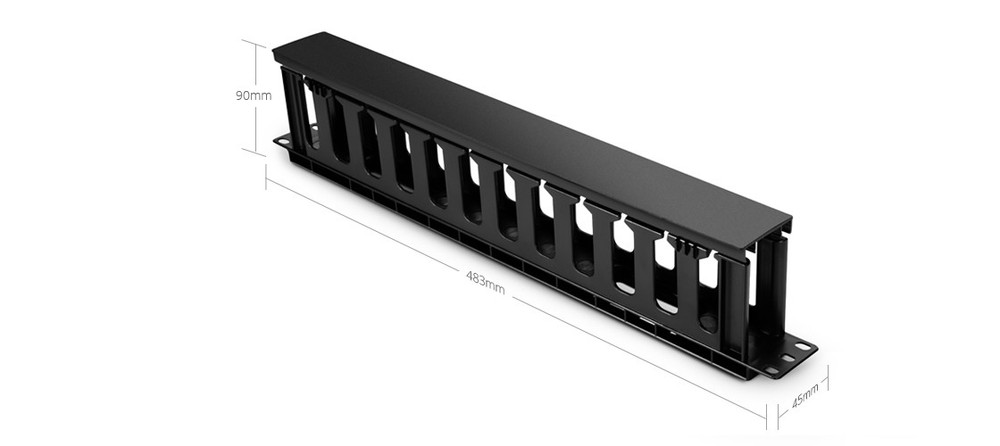 1U Plastic Single Sided Horizontal Cable Management Panel with Finger Duct -7623