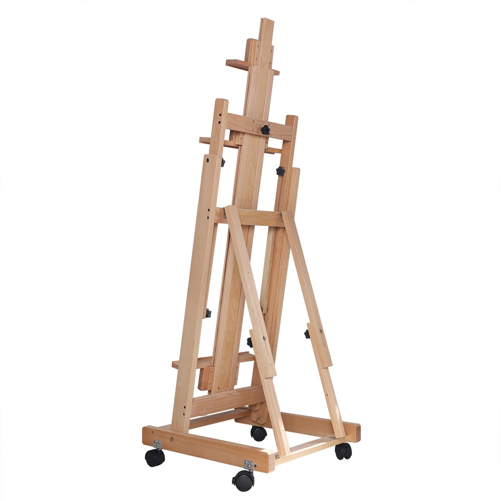 Professional Artist Easel Studio H-Frame Easel Adjustable Solid Beech Wood