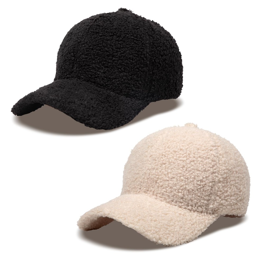 MGBPEI Women's Winter Baseball Cap Adjustable Solid Color Lamb Wool Warm Base...