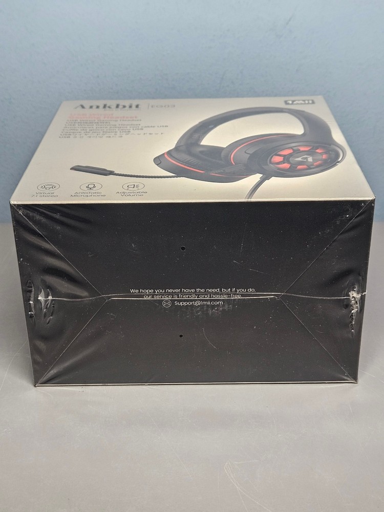 Ankbit EG03 USB Wired Gaming Headset with Microphone - Black - New & Sealed!