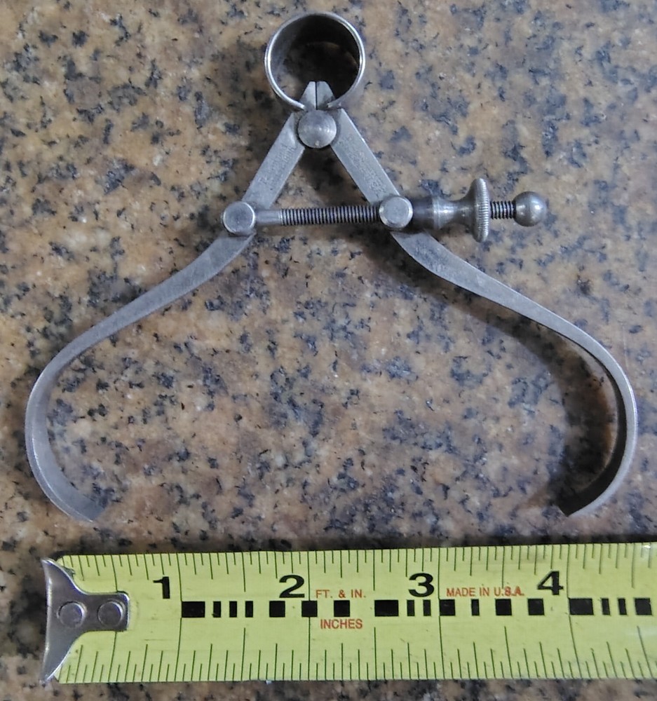 🗽 VINTAGE MINI STARRETT 3" WIDE TIP OD CALIPER
