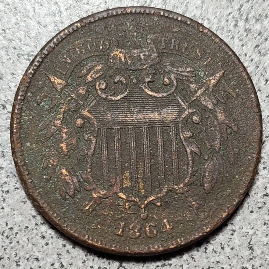 1864 US Two Cent Piece / Type Set Coin #C023 / 2 Cents