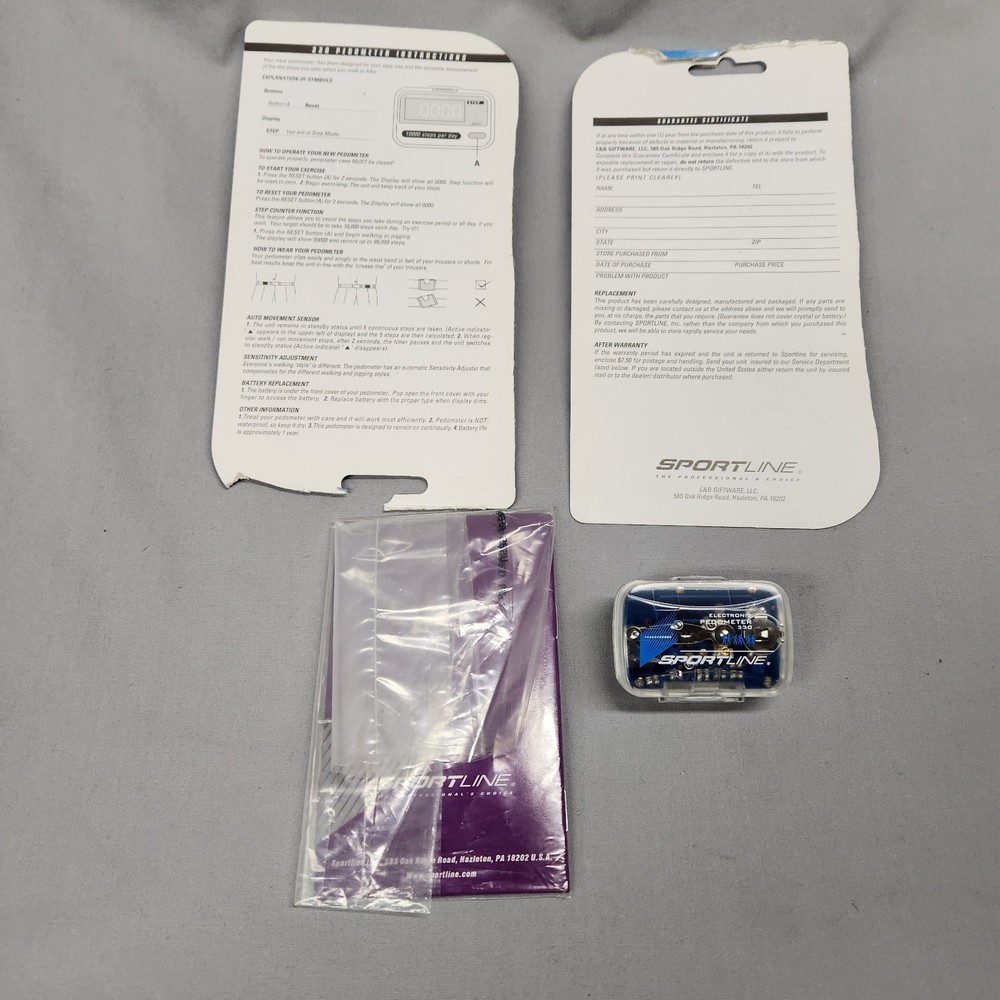 Step Counter Sportline Pedometer Step Count 330 Open Package