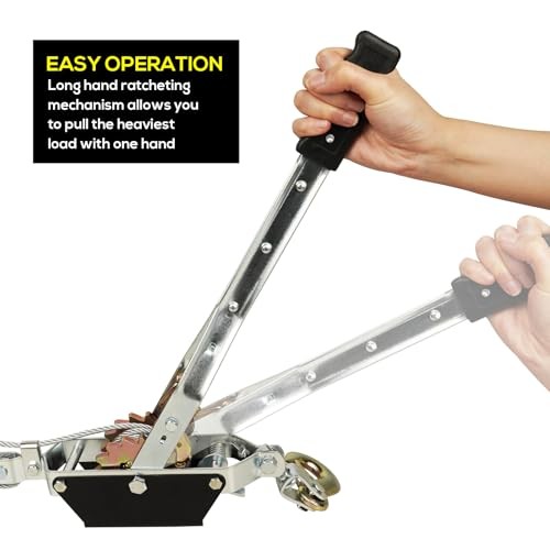 LLCC Come Along Winch, 2-Ton (4,400 Lbs) Pulling Capacity, Heavy Duty 2 Ton