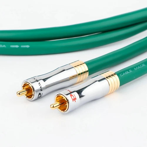 Pair Silver Plated Shielded HiFi RCA Cable Audio Signal Interconnect Cable