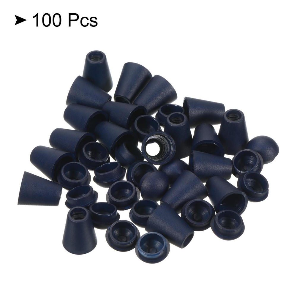 Bell End Stopper Cord Rope Lock for Drawstring Bag, Navy Blue 100pcs