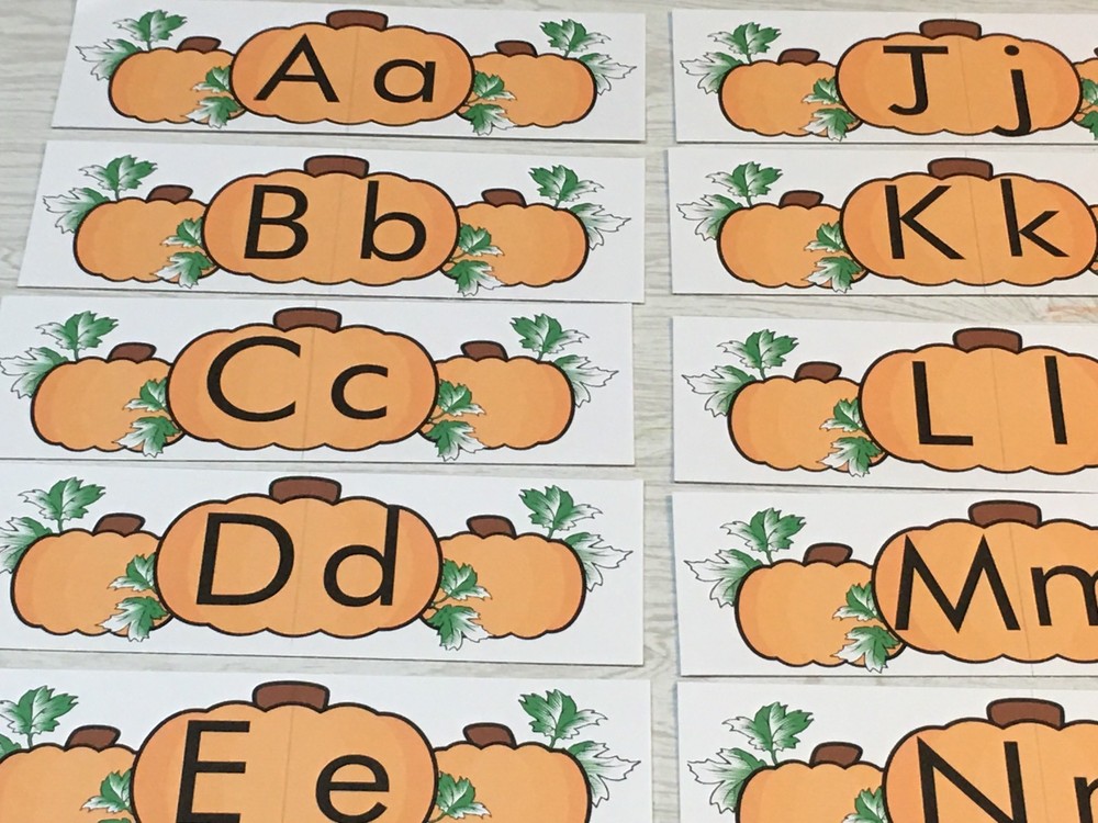 Pumpkin Patch Dry Erase - Laminated Activity Set - Teaching Supply Letter Match
