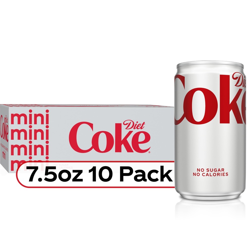 Diet Coke Mini-Can 7.5oz 10 Pack Package May Vary