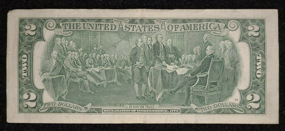 1976 $2 Federal Reserve Note shift TRIPLE ERROR note circulated.