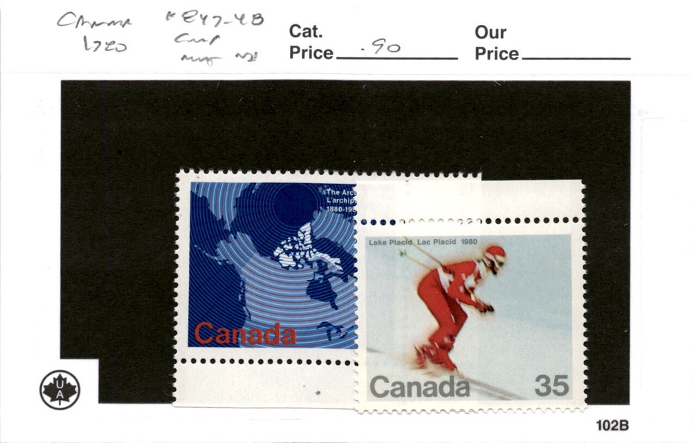 Canada, Postage Stamp, #847-848 Mint NH, 1980 (AF)