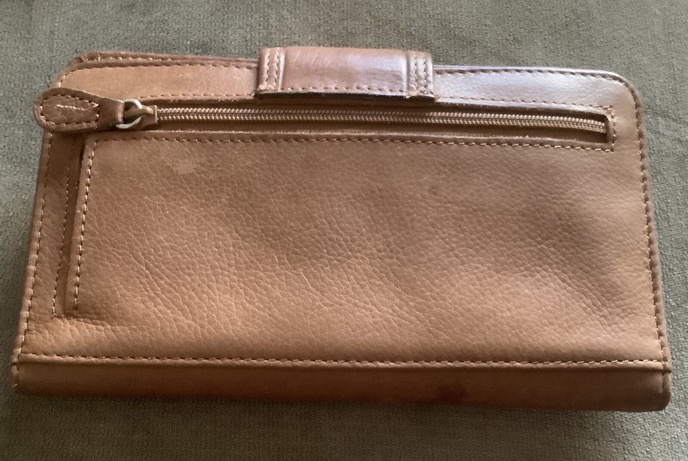 Rolfs Brown Leather Checkbook Wallet Bi-fold