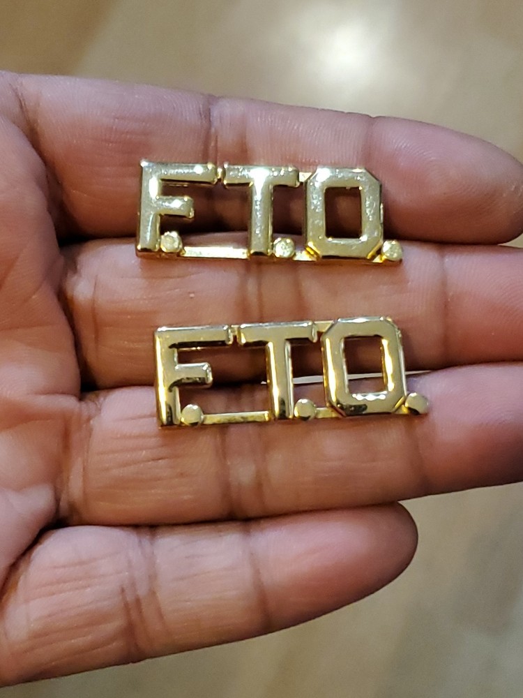 F.T.O. Field Training Officer Initials Collar Brass