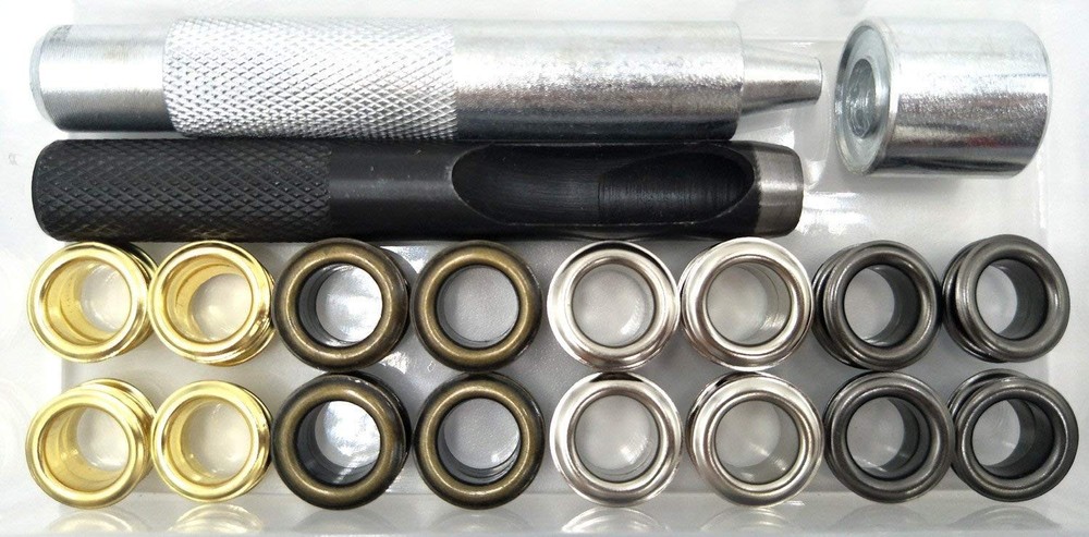 200 Sets - Grommet Eyelets 8mm 5/16" Inside Diameter 600# with Setting Tool C