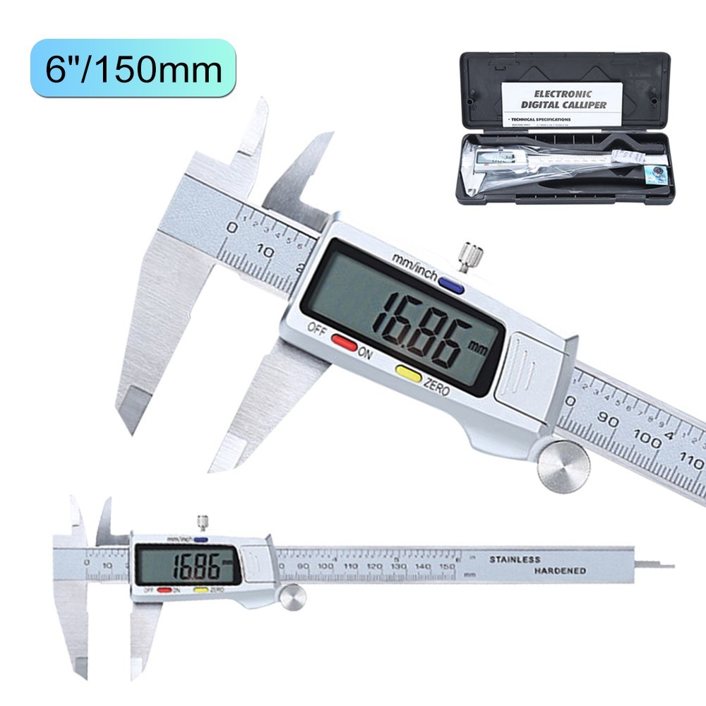 6" Measure tool micrometer digital ruler electronic caliper vernier caliper