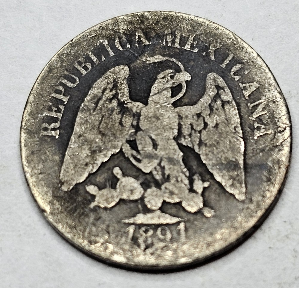 1894 CaM Mexico 5 Centavos Silver Coin