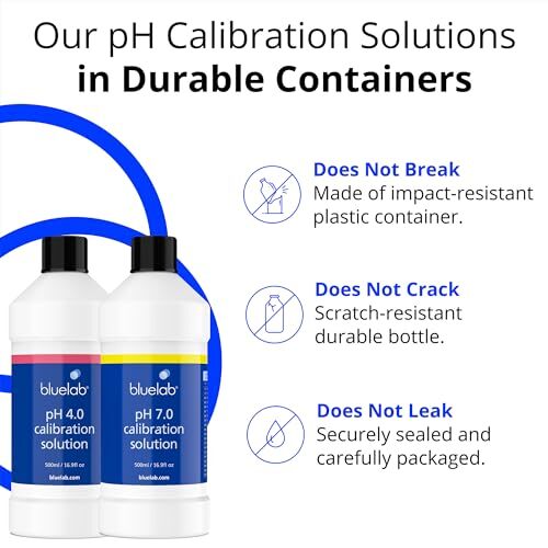 Bluelab pH 4.0 Calibration Solution 500 ml, pH 7.0 Calibration Solution 500