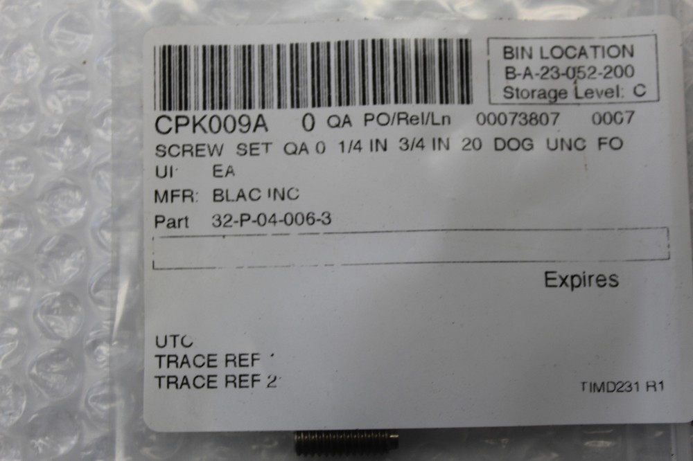 BLAC INC 32-P-04-006-3 SCREW NSNP