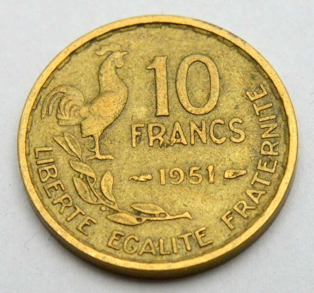 FRANCE 10 FRANCS 1951 OLD COIN
