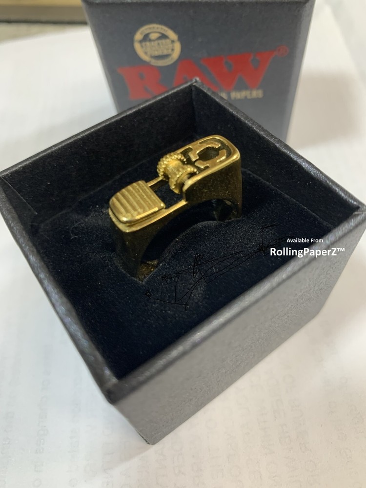 RAW Rolling Papers GOLD LIGHTER RING SIZE 11