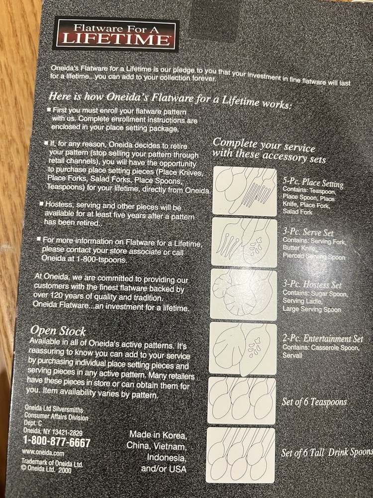 Oneida Satin Aquarious 5 Piece Place Setting