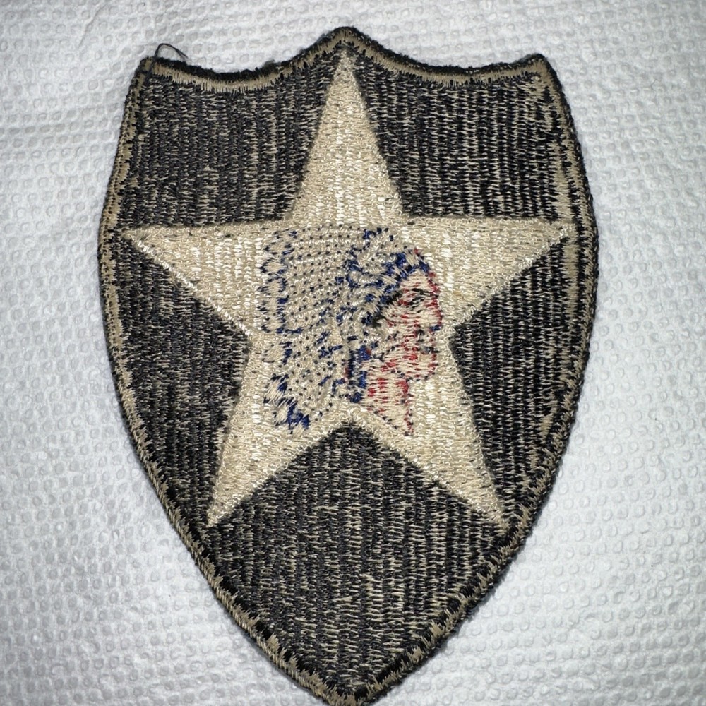 WW2 2nd Infantry Division Patch, Black Cotton Back