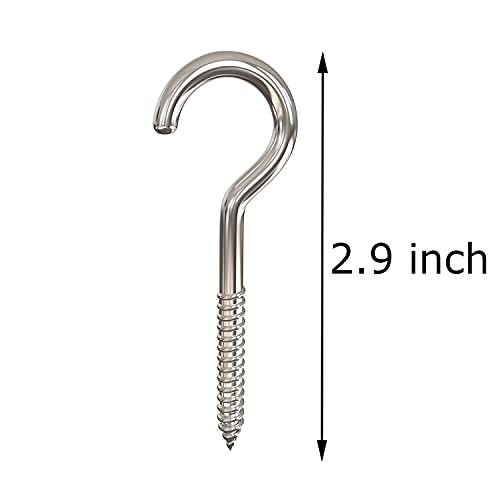 Heavy Duty Large Screw Hook Ceiling Hook Cup Hook Pcs 3 Inch 20 Silver