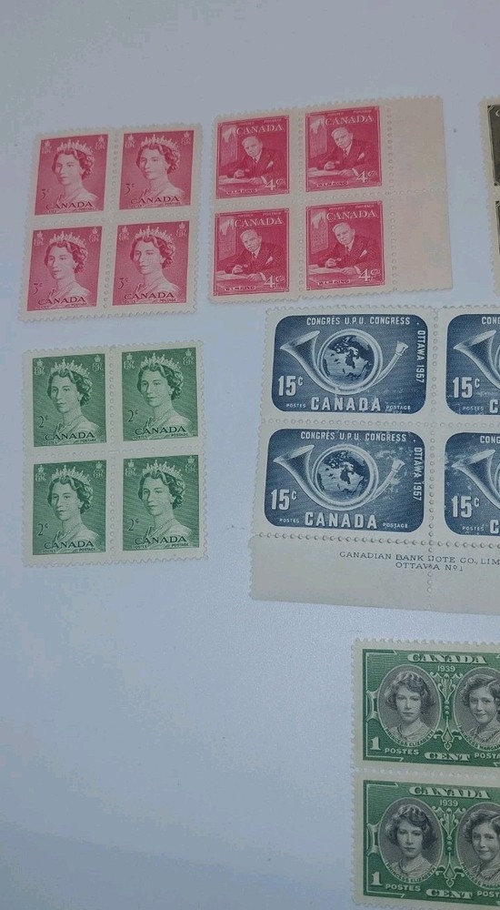Canada Postage Stamps Plate Block Lot