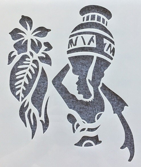 8"x9.5" Clear Plastic Stencil - African (SA85)