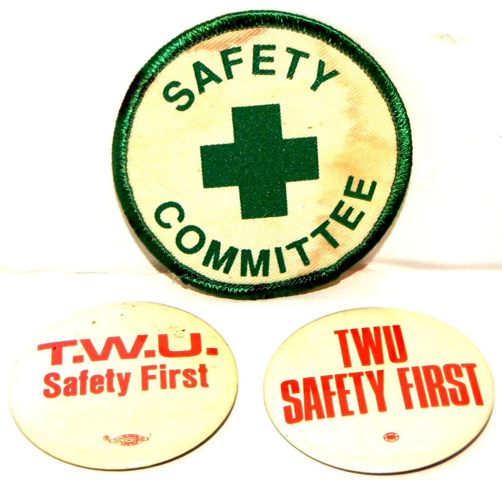 Vintage TWU Pins & Patch Safety