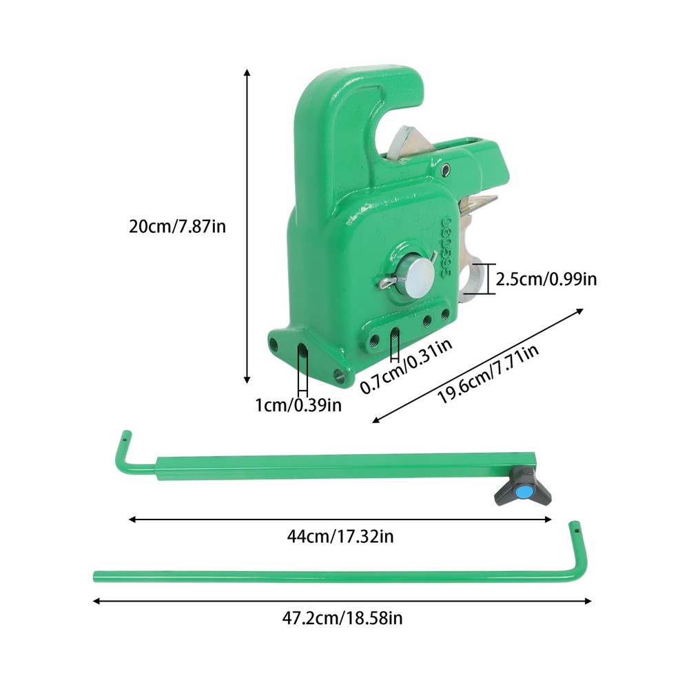 Quick Hitch w/Stabilizer Bar for Category 1 Tractors/Implement Green Easy Change