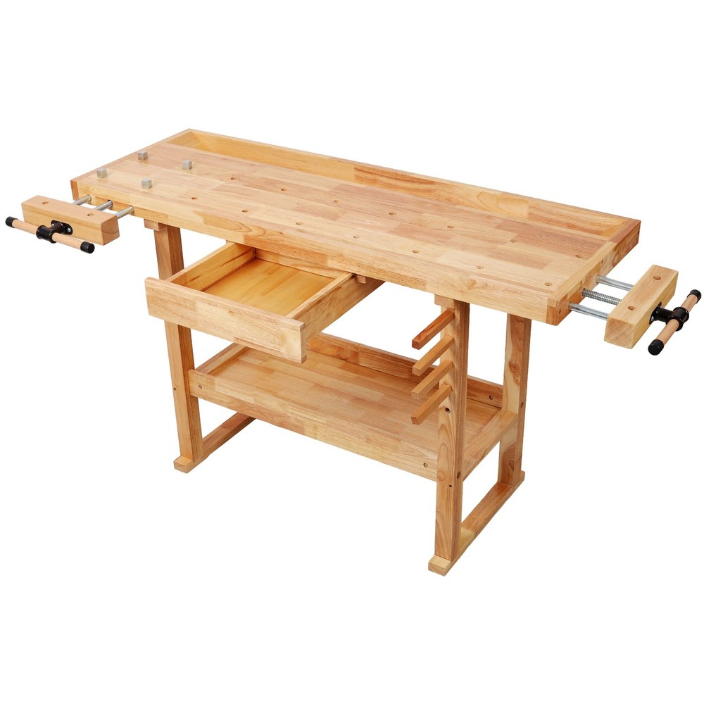 Heavy Duty 55" Wood Workbench 300Lbs Capacity with Adjustable Handle