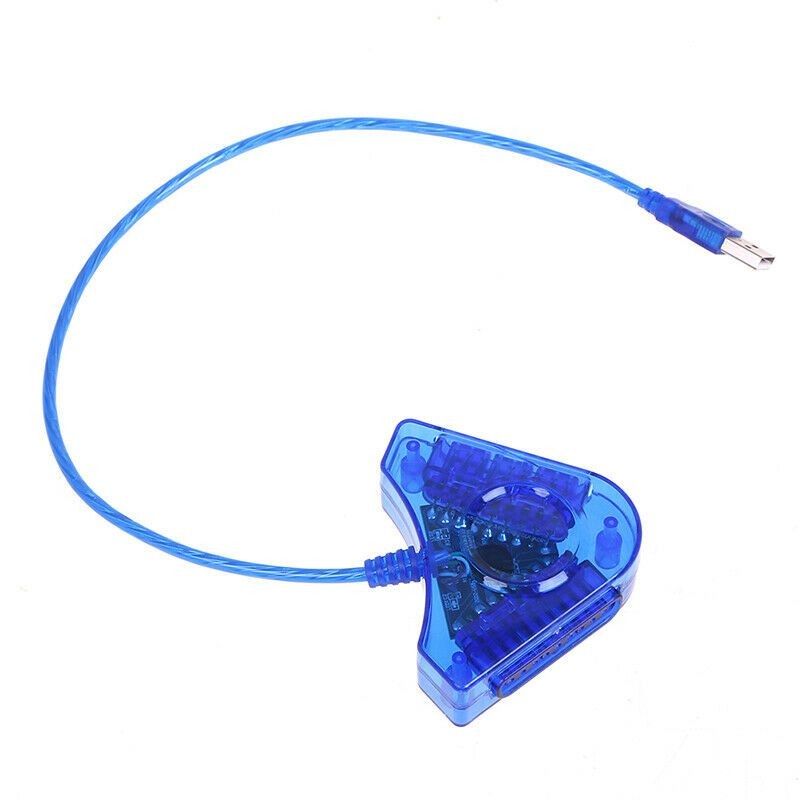 USB Gamepad Adapter for PlayStation Controllers, Dual Port Support & Vibration