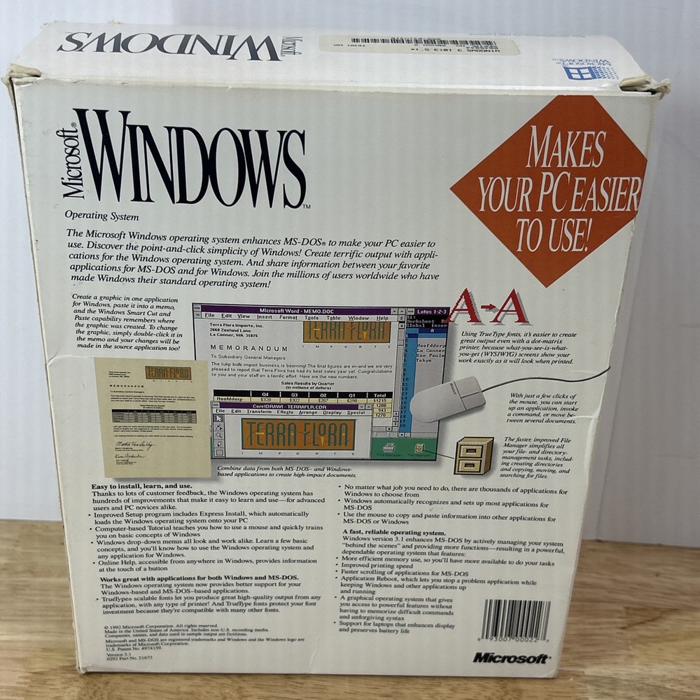 Microsoft Windows 3.1 Operating System Vintage PC Software Complete 6 Disk Set