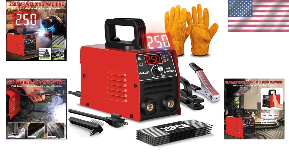 Beginner-Friendly Mini Welding Machine: 250Amp, Compact & Easy-to-Use