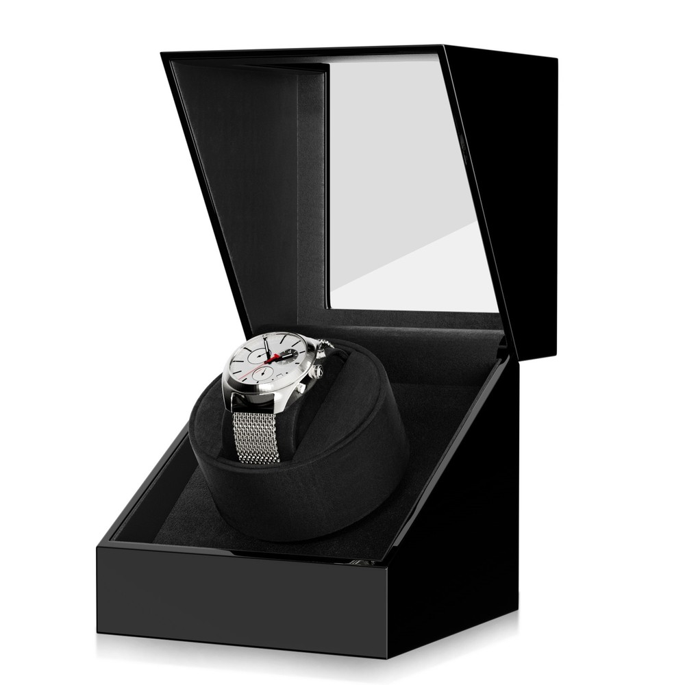 Automatic Rotation Single Watch Winder Storage Display Case Box Gift Quiet Black