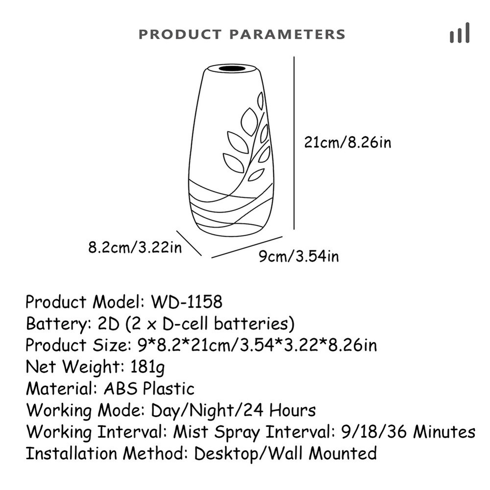 1Pc Eco-Friendly Leaf-Shaped Fragrance Diffuser Has an Automatic Timer and2539