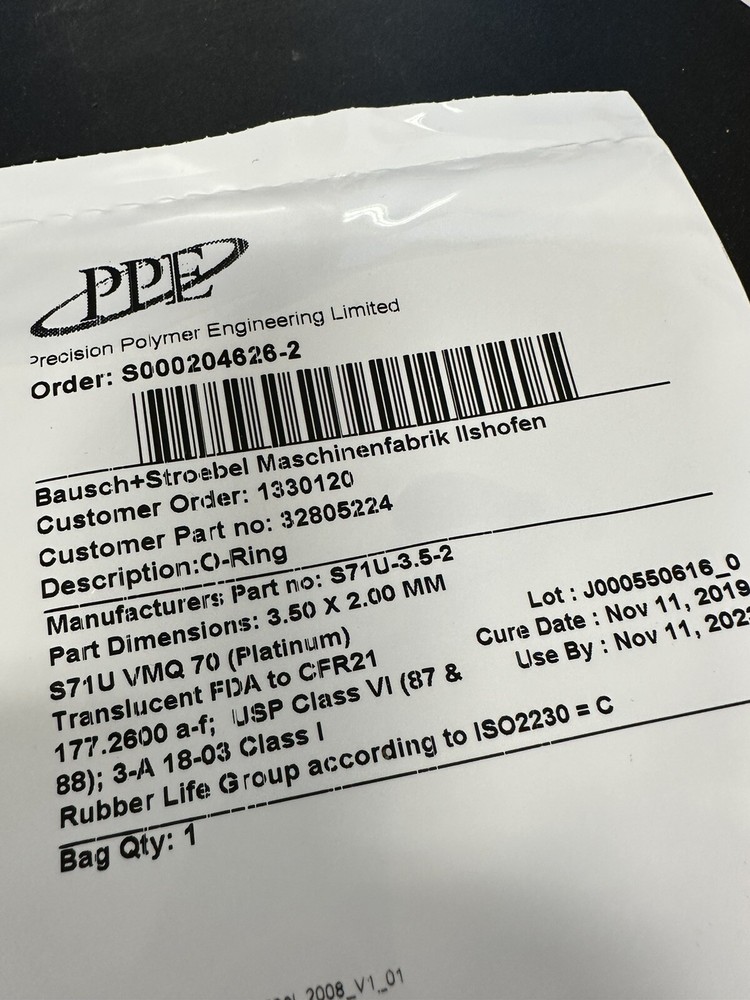 Precision Polymer Engineering O-Ring S71U-3.5-2