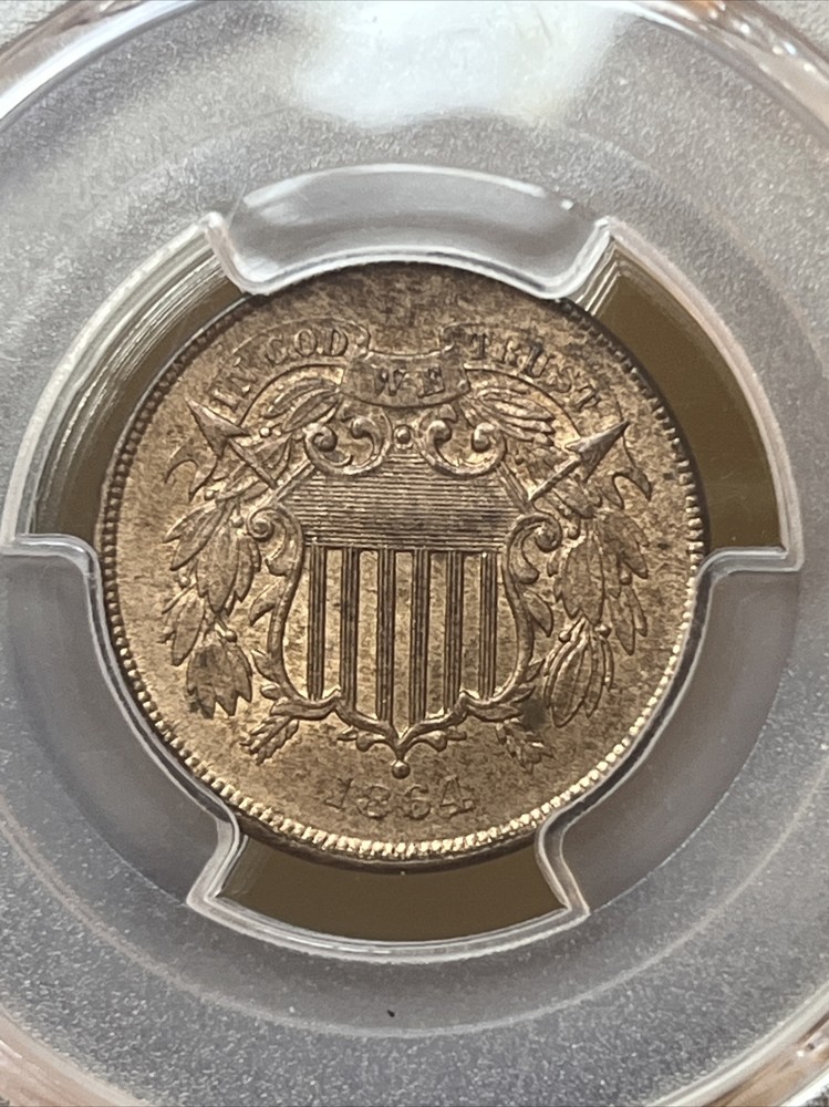 1864 2 cent $0.02 PCGS MS63BN Large Motto