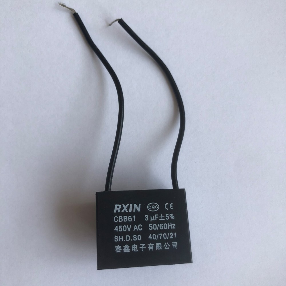 2PCS CBB61 Terminal Ceiling Fan Motor Running Rectangle Capacitor 450V 3UF