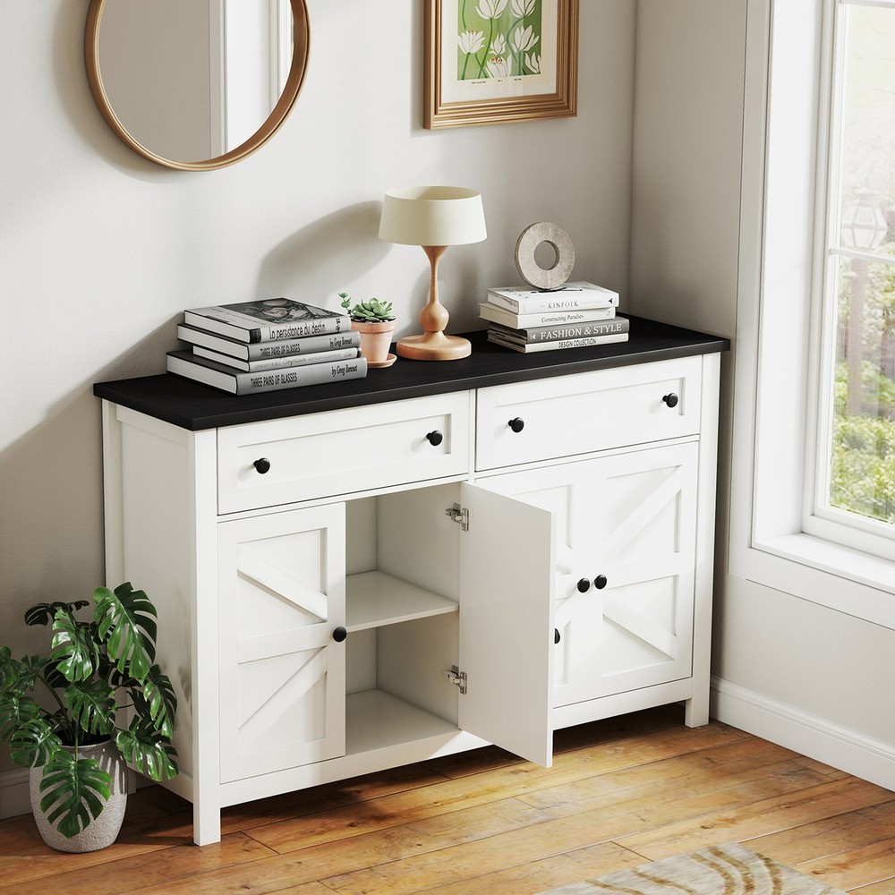 55.1in Sideboard Buffet Cabinet Kitchen Storage Sideboard For Dining Room JSVZ