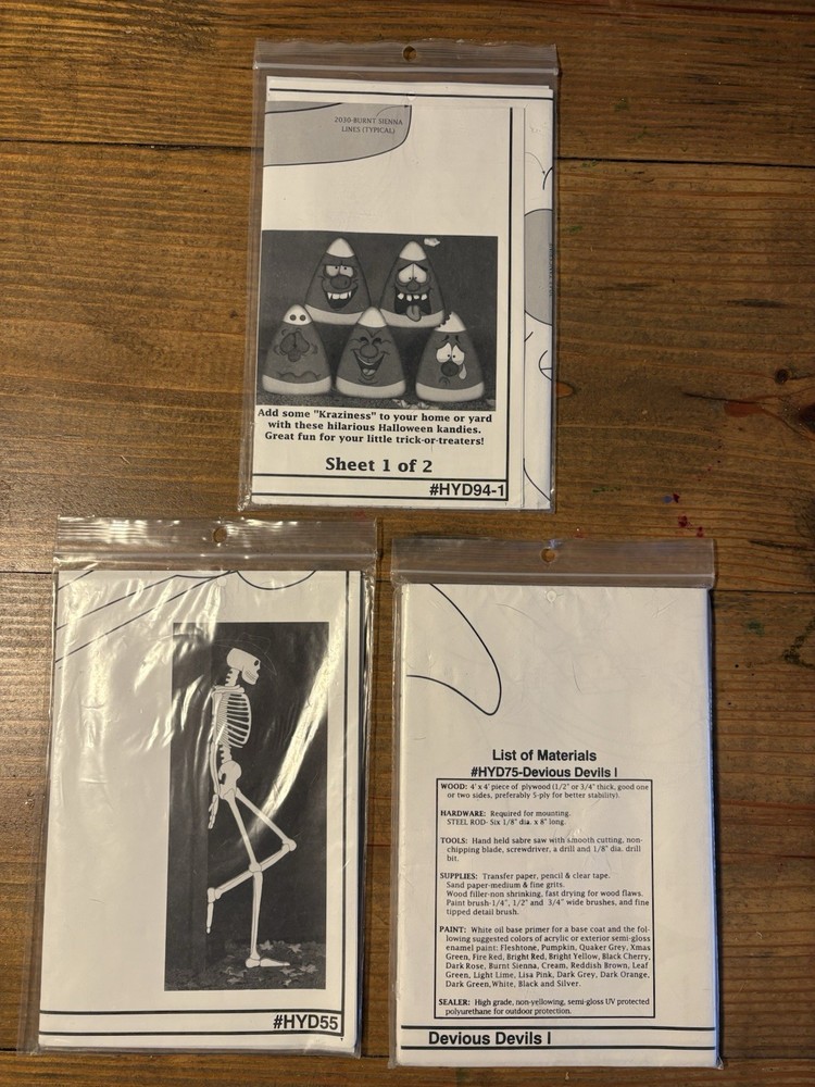 The Winfield Collection Woodcraft Patterns- Devils, Skeleton & Corn (set 3)