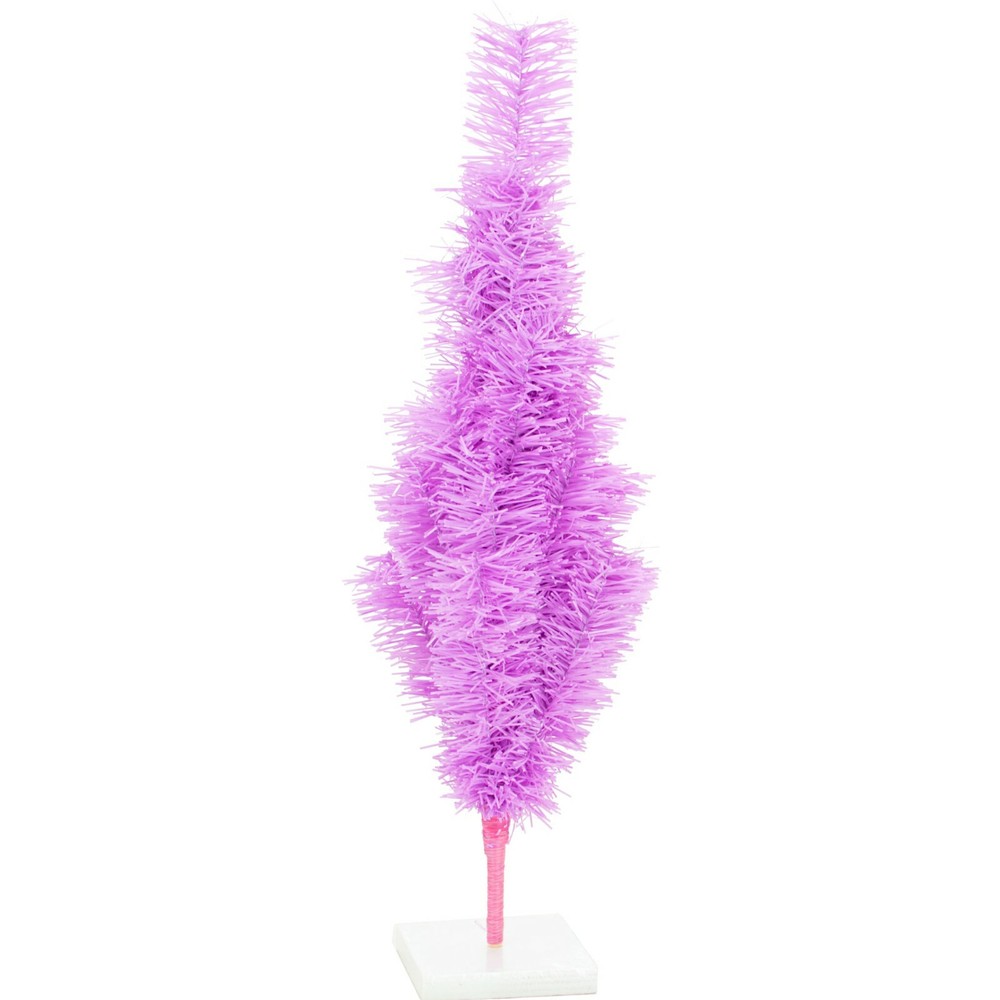 Lavender Tinsel Christmas Tree, Stand Included Folding Wire Branches